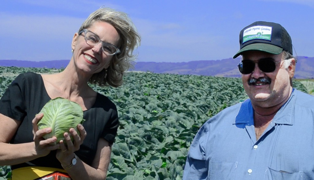 Kathryn Lukas and farmer